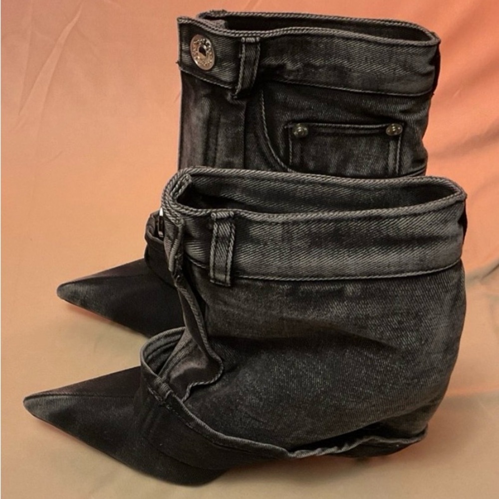 Stylish Black Denim Women's Boots